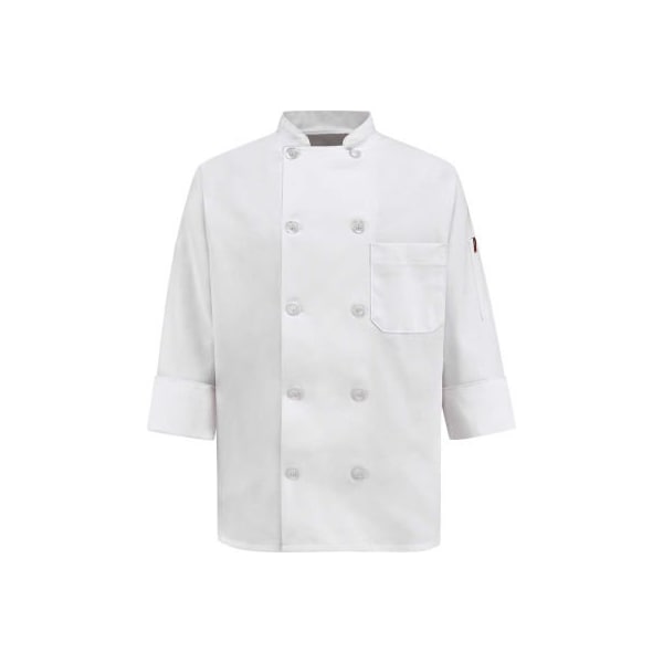 Vf Imagewear Chef Designs Women's 10 Button-Front Chef Coat, Pearl Buttons, White, Polyester/Cotton, L 0401WHRGL - main